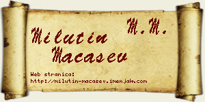 Milutin Maćašev vizit kartica